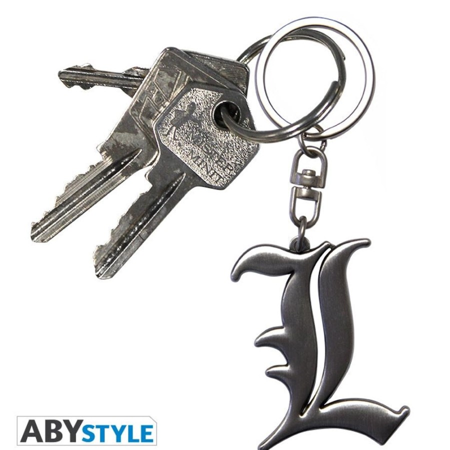 Fashion ABYstyle | Death Note - 3D L Symbol Metal Keychain