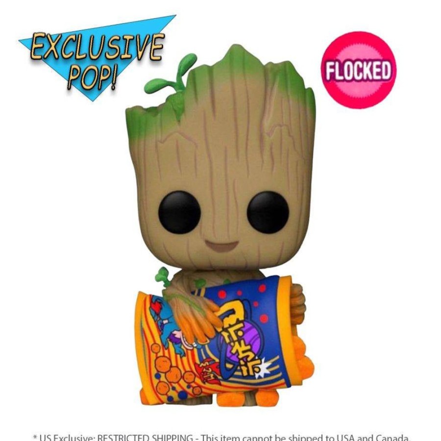 Popculture Funko | I Am Groot (Tv) - Groot With Cheese Puffs Flocked Pop!Vinyl [Rs]