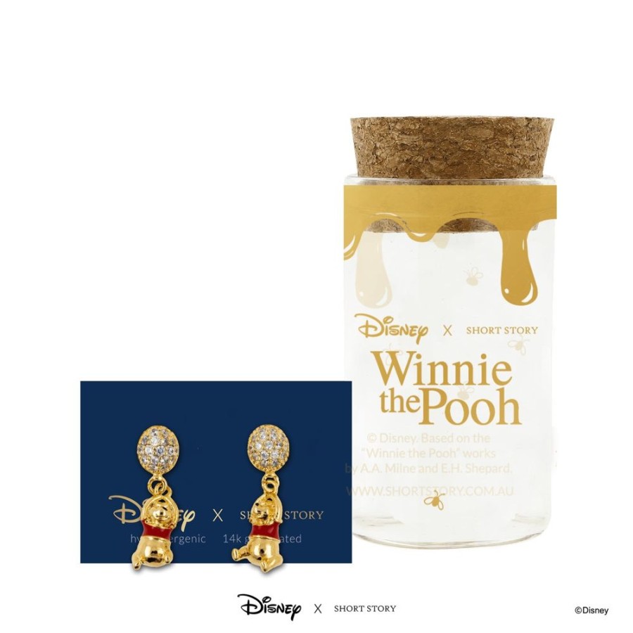 Popculture Disney | Disney - Winnie The Pooh - Diamante Balloon Pooh Earrings