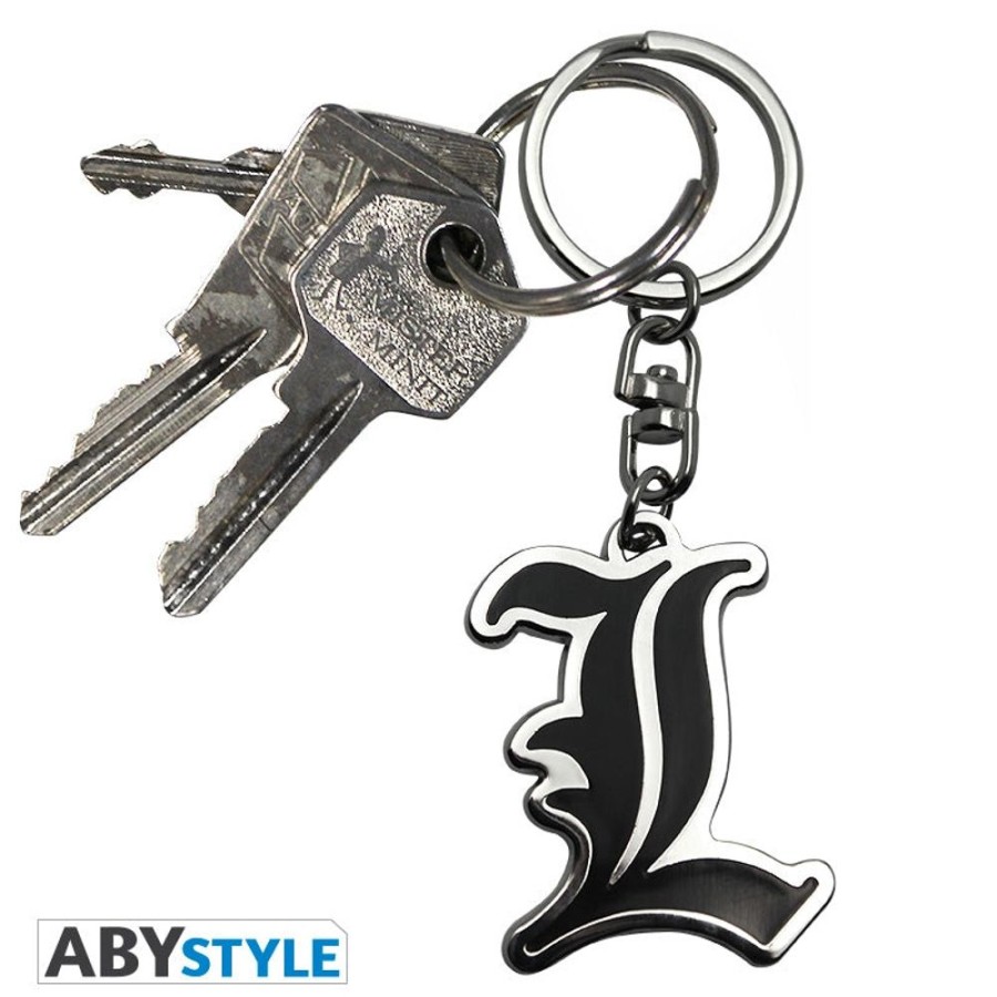 Fashion ABYstyle | Death Note - L Symbol Metal Keychain