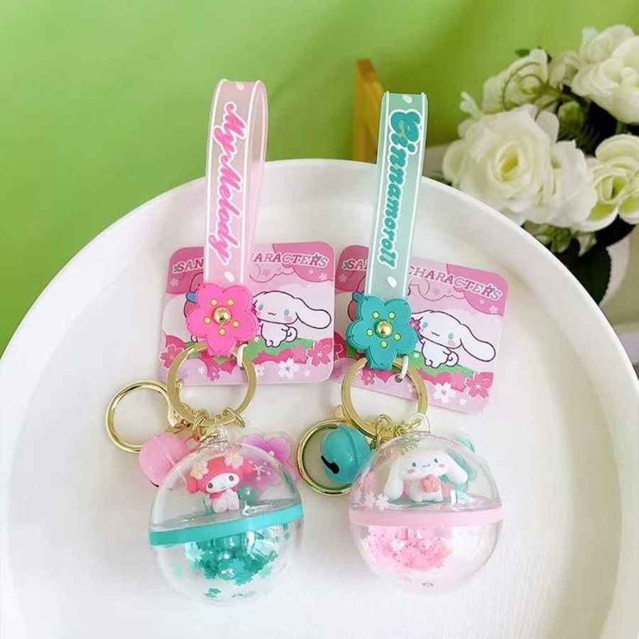 Anime Hello Kitty | Sanrio - Cinnamoroll & My Melody Sakura Bauble Keychain