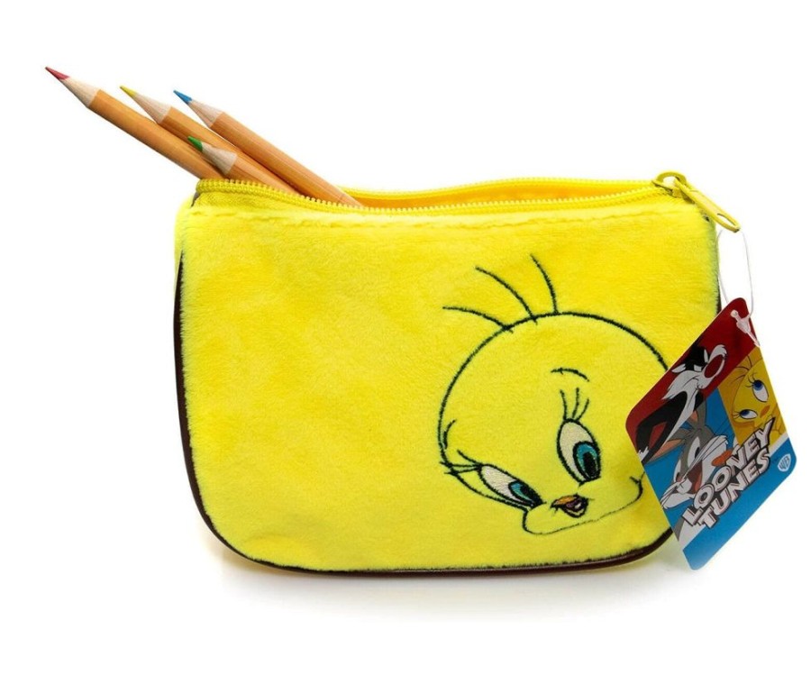 Stationery Looney Tunes | Looney Tunes - Tweety Bird Plush Pencil Case