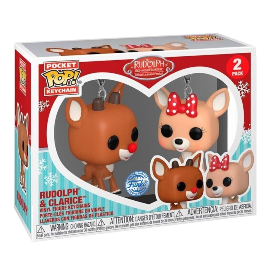 Fashion Funko | Rudolph - Rudolph & Clarice Pocket Pop! Keychain 2-Pack [Rs]