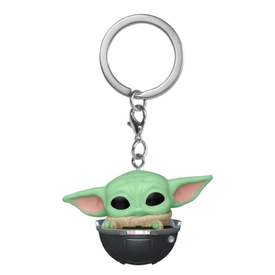 Popculture Funko | Star Wars: The Mandalorian - Grogu In Hovering Pram Pocket Pop! Keychain