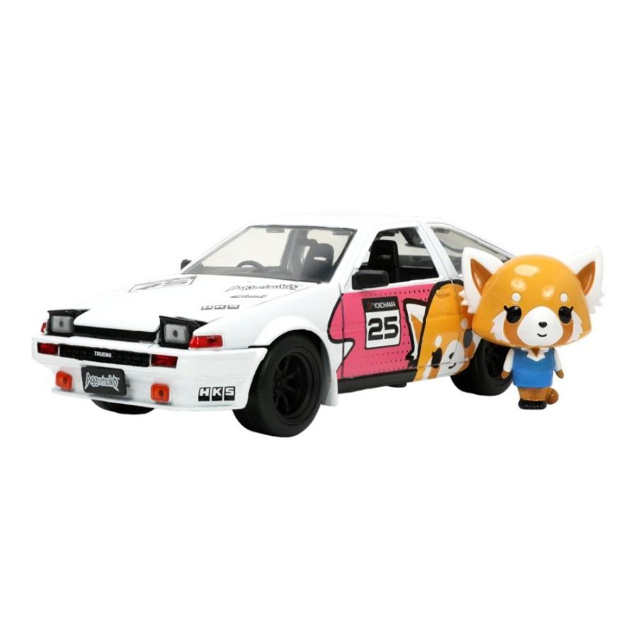 Anime Jada Toys | Aggretsuko - Toyota Ae86 With Aggretsuko 1:24 Scale Diecast Vehicle Set