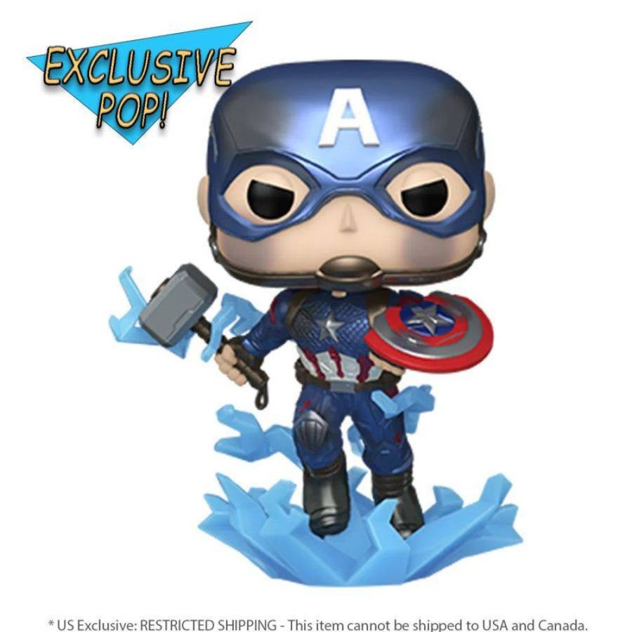 Popculture Funko | Avengers 4: Endgame - Captain America With Mjolnir Metallic Glow Pop! Vinyl