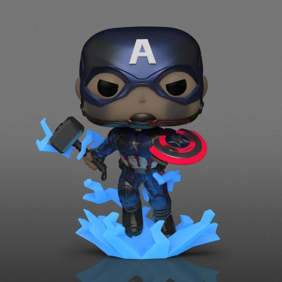 Popculture Funko | Avengers 4: Endgame - Captain America With Mjolnir Metallic Glow Pop! Vinyl