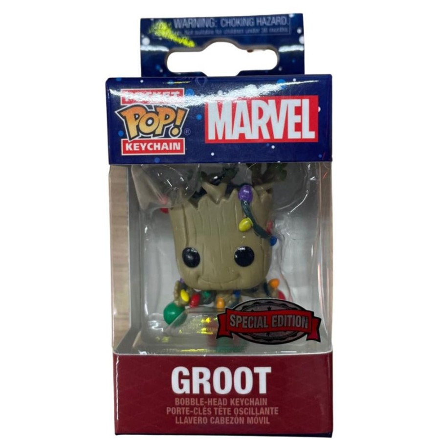 Fashion Funko | Guardians Of The Galaxy - Groot Holiday Us Exclusive Pocket Pop! Keychain [Rs]