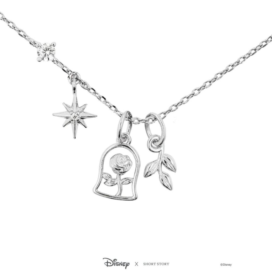 Popculture Disney | Disney - Beauty And The Beast - Enchanted Rose Necklace (Silver)