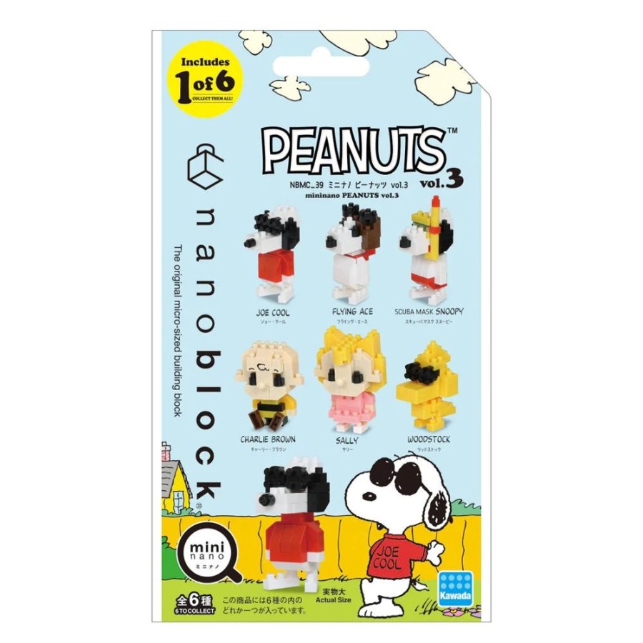 Toys kawada Nanoblocks | Peanuts Vol. 3 Assorted Blind Box Cdu Mininano Nanoblock