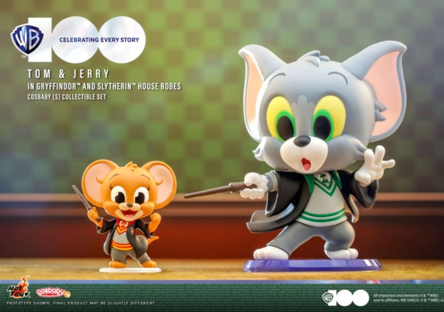 Popculture Hot Toys | Tom & Jerry - Tom & Jerry In Gryffidor & Slytherin House Robes Cosbaby Set