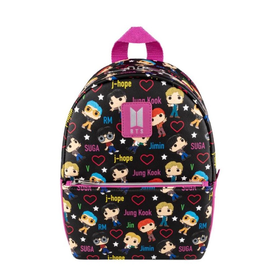 Fashion Loungefly | Bts - Band With Hearts All Over Print Mini Backpack