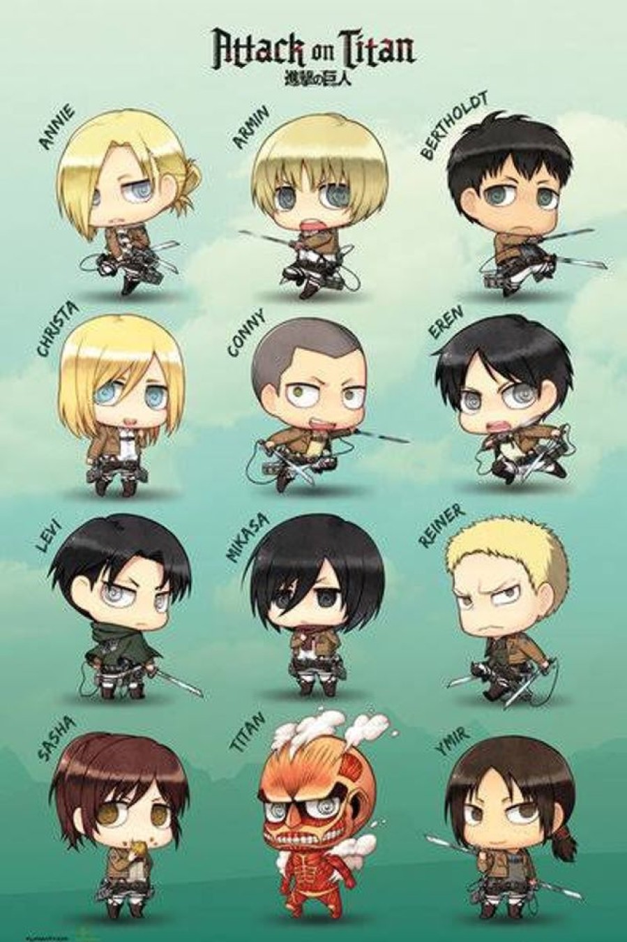 Anime Attack on Titan | Attack On Titan - Poster - Chibi Characters