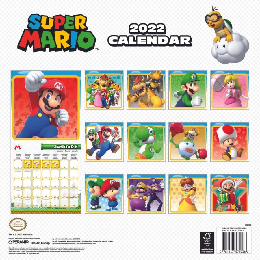 Popculture Nintendo | Nintendo: Super Mario - 2022 Square Wall Calendar