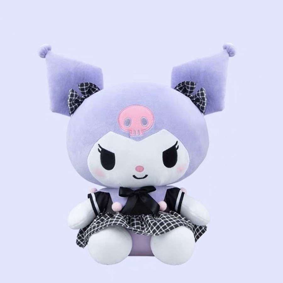 Anime Hello Kitty | Sanrio - Kuromi 38Cm Plush (Black & White Tartan)