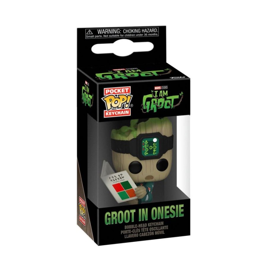 Popculture Funko | I Am Groot (Tv) - Groot In Onesie With Book Pop! Keychain