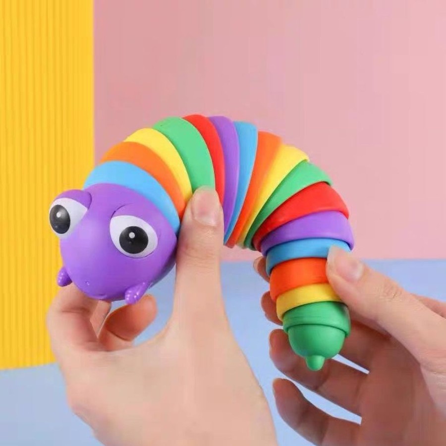 Toys Minitopia | Rainbow Finger Slug (With Eyes)