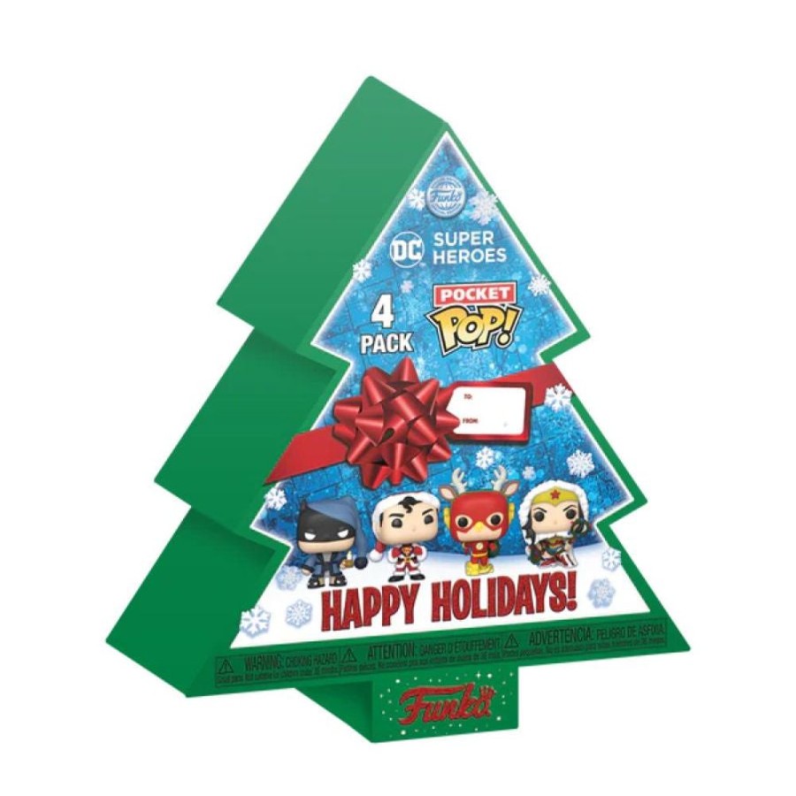 Popculture Funko | Dc Comics - Holiday Tree Box Pocket Pop! 4-Pack