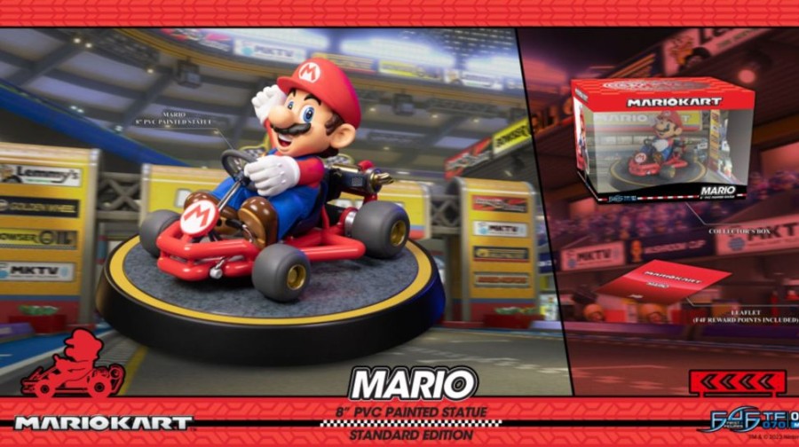 Popculture First 4 Figures | Mario Kart - Mario Pvc Statue (Standard Edition)