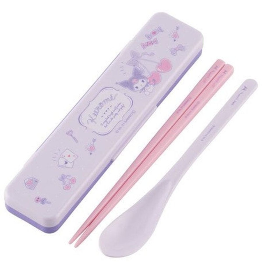 Anime Skater | Kuromi Cherry Hearts Chopsticks And Spoon Set