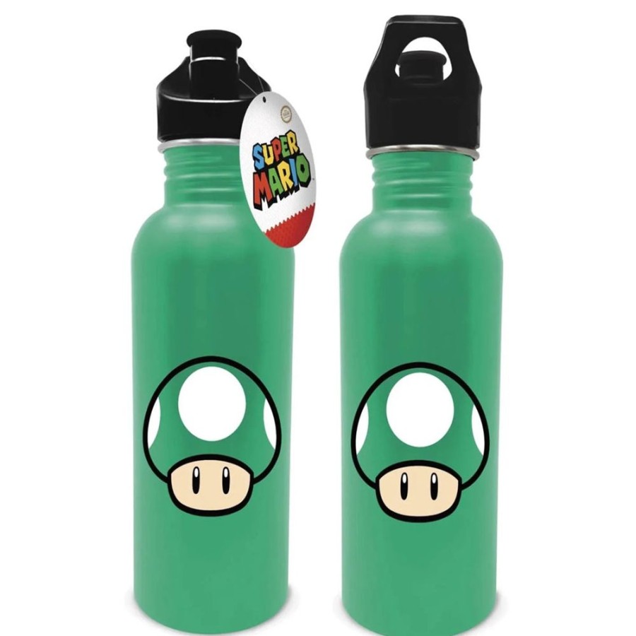 Popculture Super Mario Bro | Super Mario - Green Mushroom Metal Canteen Bottle