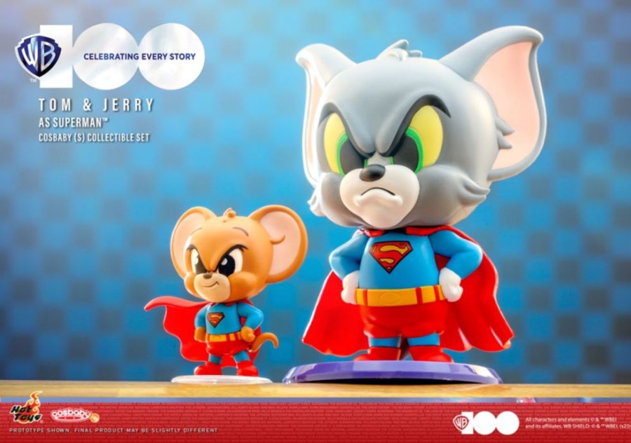 Popculture Hot Toys | Tom & Jerry - Tom & Jerry As Superman Cosbaby Set