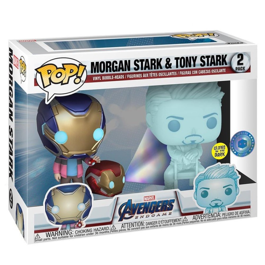 Popculture Funko | Avengers 4: Endgame - Morgan & Hologram Tony Glow With Helmet Us Exclusive Pop! Vinyl 2-Pack[Rs]