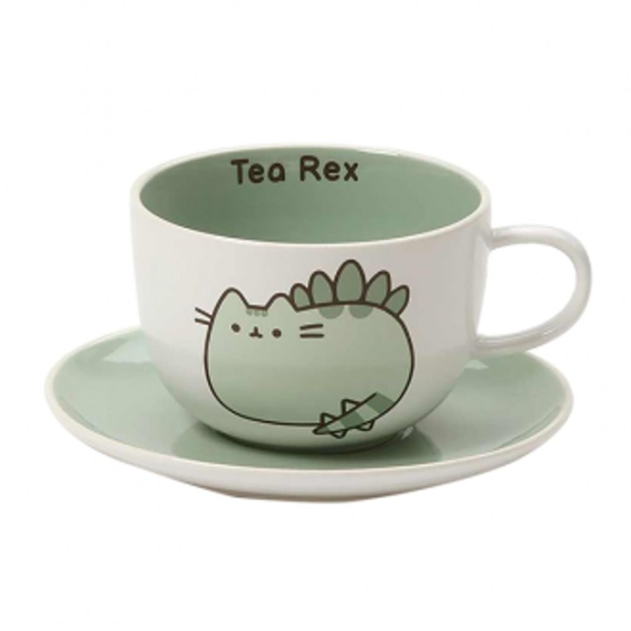 Food & Drinks PUSHEEN | Pusheen Teacup And Saucer Set - Tea Rex