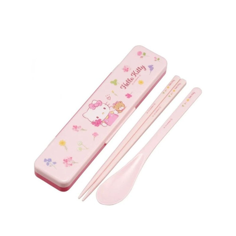 Anime Hello Kitty | Hello Kitty Flower Chopsticks And Spoon Set