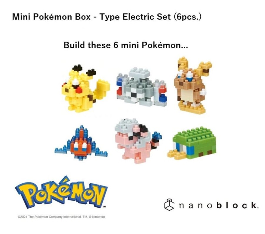 Toys kawada Pokemon Nanoblocks | Nanoblock - Mini Pokemon Box - Electric Type Set (6Pc)