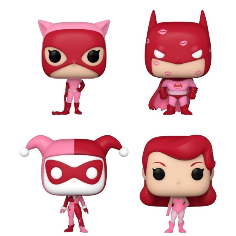 Popculture Funko | Dc Comics - Valentines Pink Pocket Pop! 4-Pack Heart Box [Rs]