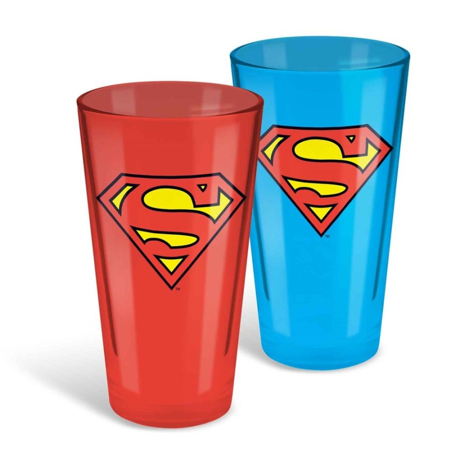 Popculture DC Comics | Superman Set Of 2 Metallic Conical Glass Gift Pack