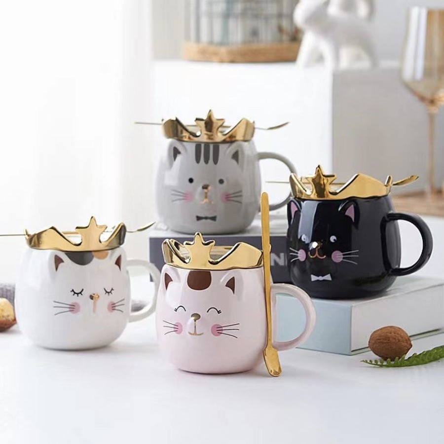 Food & Drinks Minitopia | Queenie Cat Ceramic Mug With Spoon