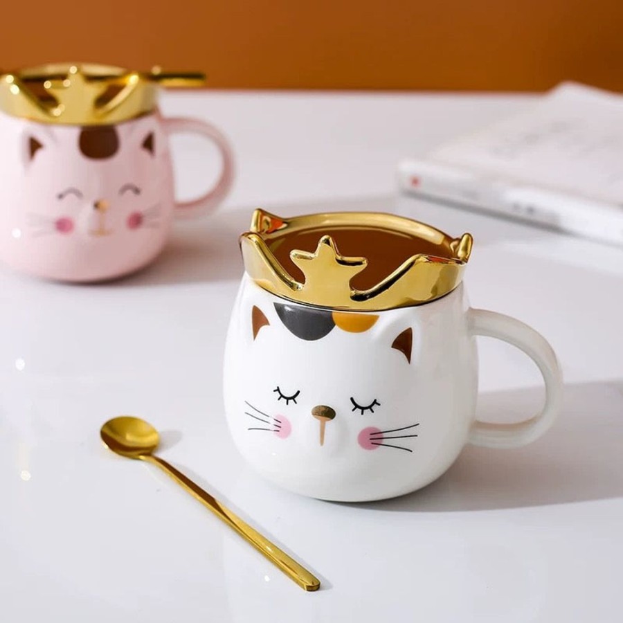 Food & Drinks Minitopia | Queenie Cat Ceramic Mug With Spoon