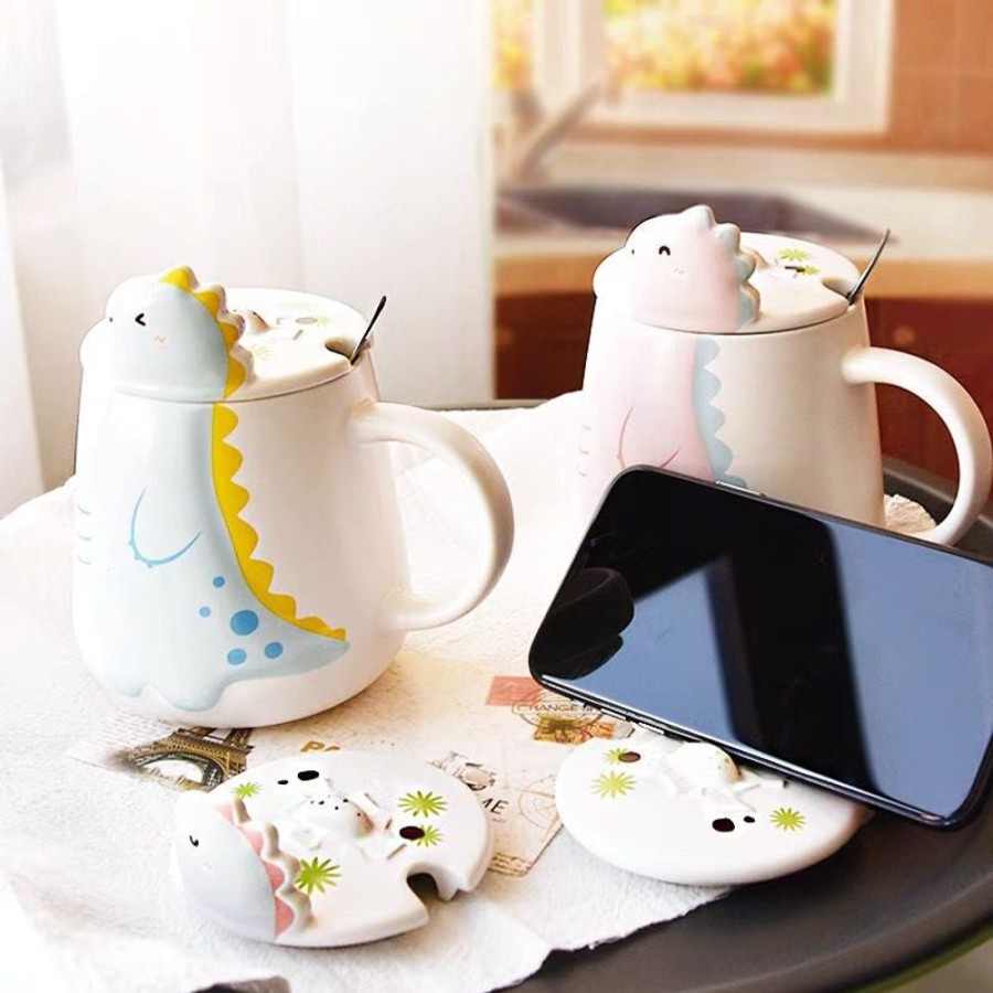 Food & Drinks Minitopia | Dinosaur 3D Mug With Lid And Spoon