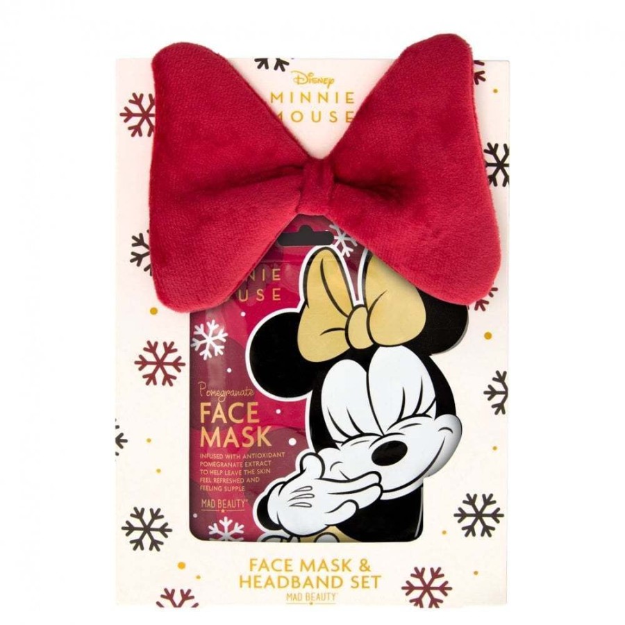 Fashion Mad Beauty | Disney Minnie Burgundy Face Mask & Headband Set