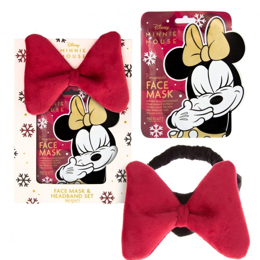 Fashion Mad Beauty | Disney Minnie Burgundy Face Mask & Headband Set