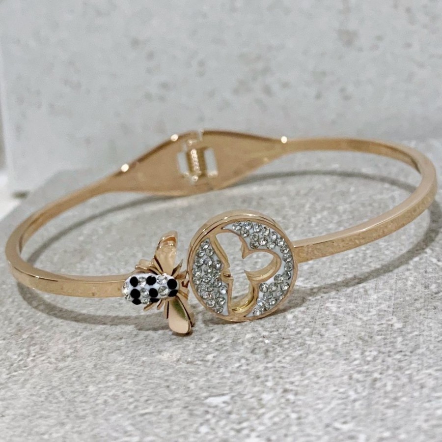 Fashion Minitopia | Crystal Bee Bangle (Rose Gold)