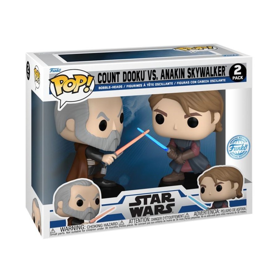 Popculture Funko | Star Wars: The Clone Wars - Anakin Skywalker Vs Count Dooku Pop! Vinyl 2-Pack [Rs]